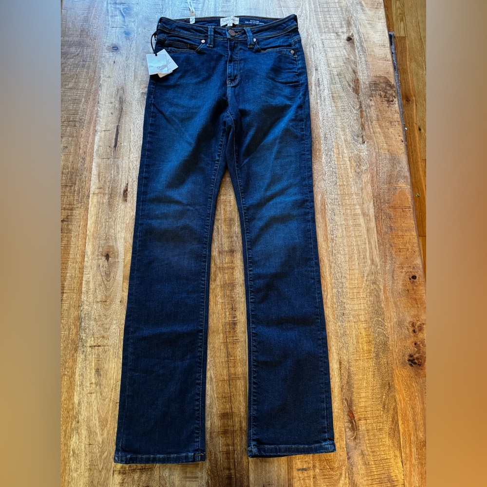 LOLA JEANS KATE CSN high rise straight Dark Blue Denim Jeans 28 NWT